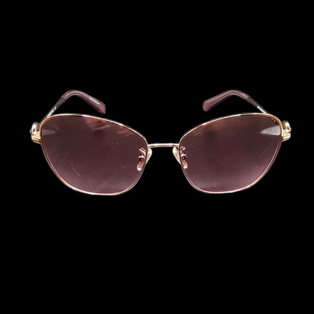 NEW Coach Women's Pilot Sunglasses Rose Gold Round 56mm
